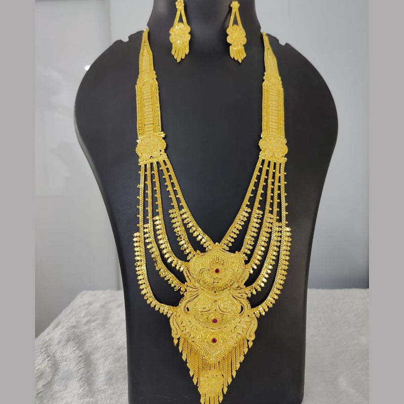 Pari Art Jewellery Forming Gold Multi Layer Long Necklace Set