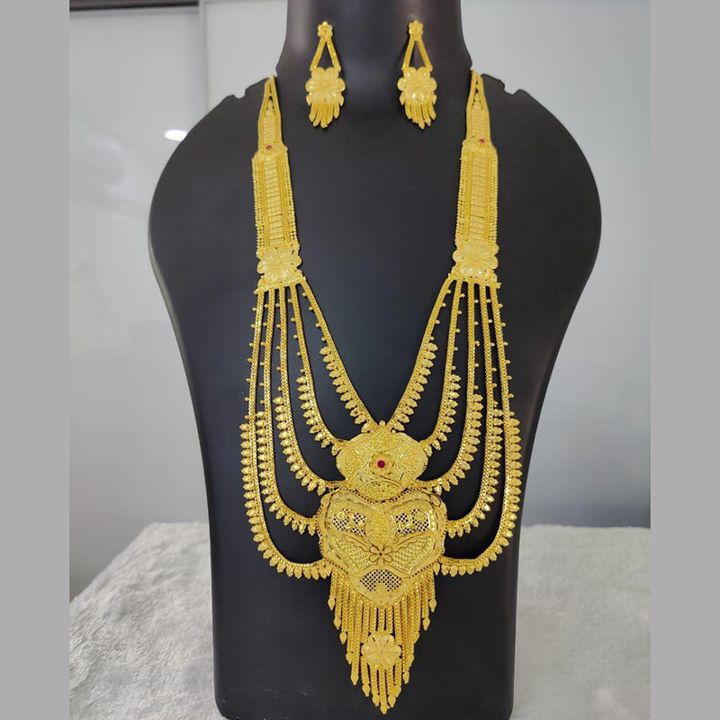 Pari Art Jewellery Forming Gold Multi Layer Long Necklace Set