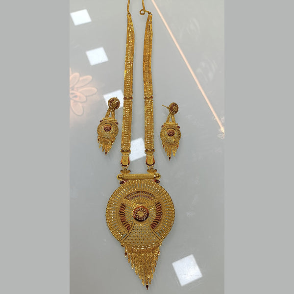 Pari Art Jewellery Forming Gold Plated Long Necklace Set