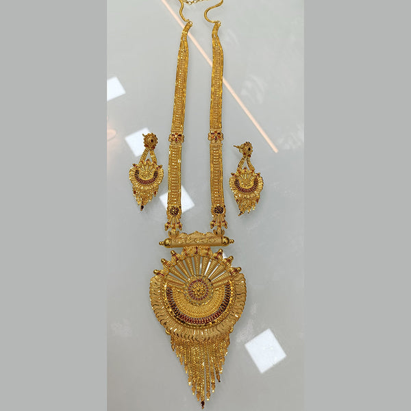 Pari Art Jewellery Forming Gold Plated Long Necklace Set