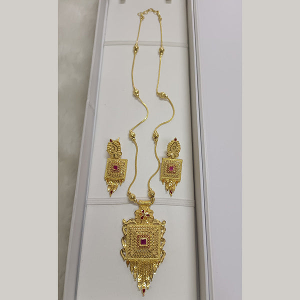 Pari Art Jewellery Forming Gold Plated Long Necklace Set