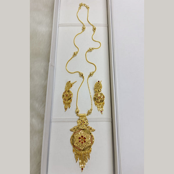 Pari Art Jewellery Forming Gold Plated Long Necklace Set