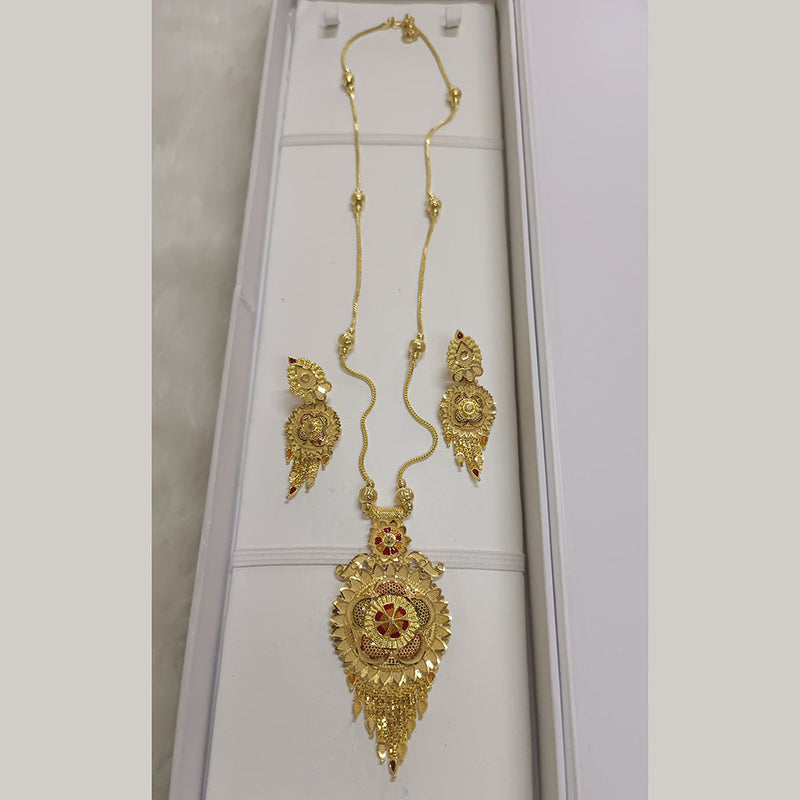 Pari Art Jewellery Forming Gold Plated Long Necklace Set