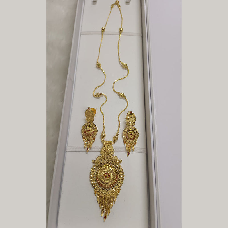 Pari Art Jewellery Forming Gold Plated Long Necklace Set