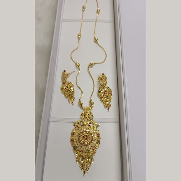 Pari Art Jewellery Forming Gold Plated Long Necklace Set