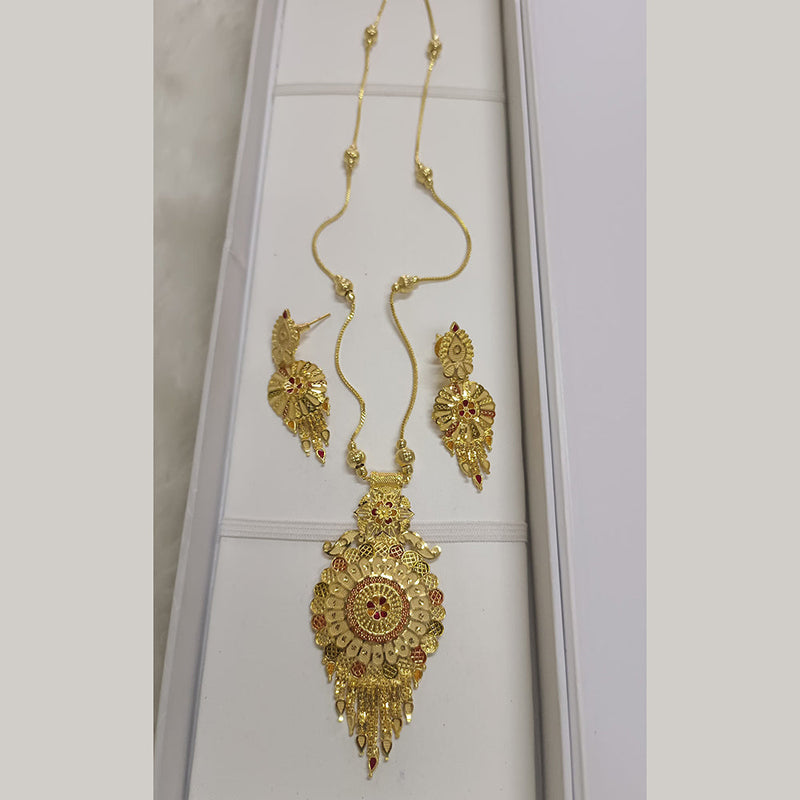 Pari Art Jewellery Forming Gold Plated Long Necklace Set