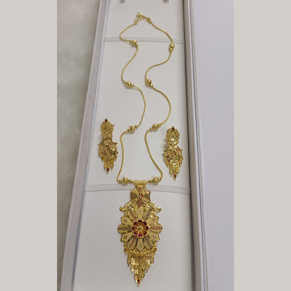 Pari Art Jewellery Forming Gold Plated Long Necklace Set