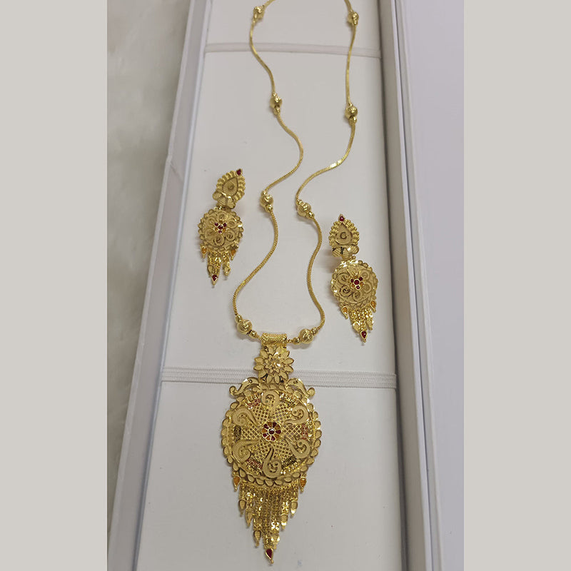 Pari Art Jewellery Forming Gold Plated Long Necklace Set