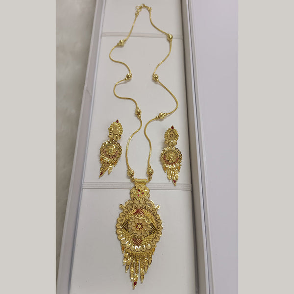 Pari Art Jewellery Forming Gold Plated Long Necklace Set