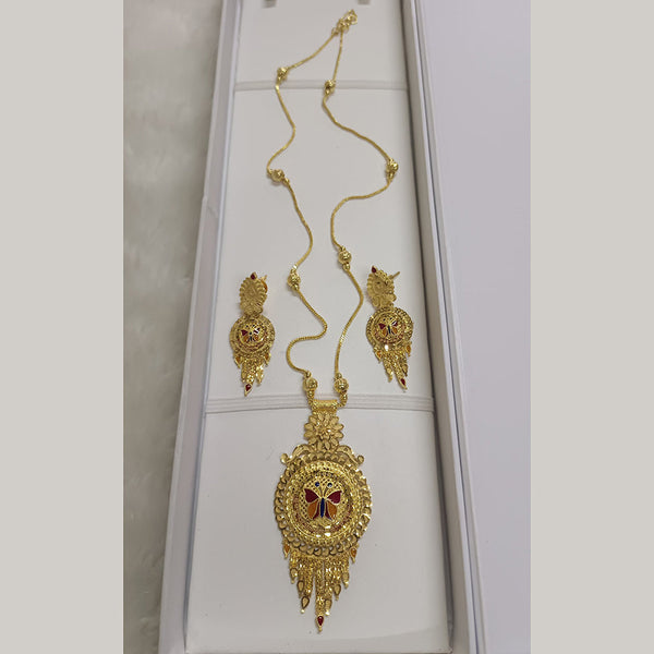 Pari Art Jewellery Forming Gold Plated Long Necklace Set