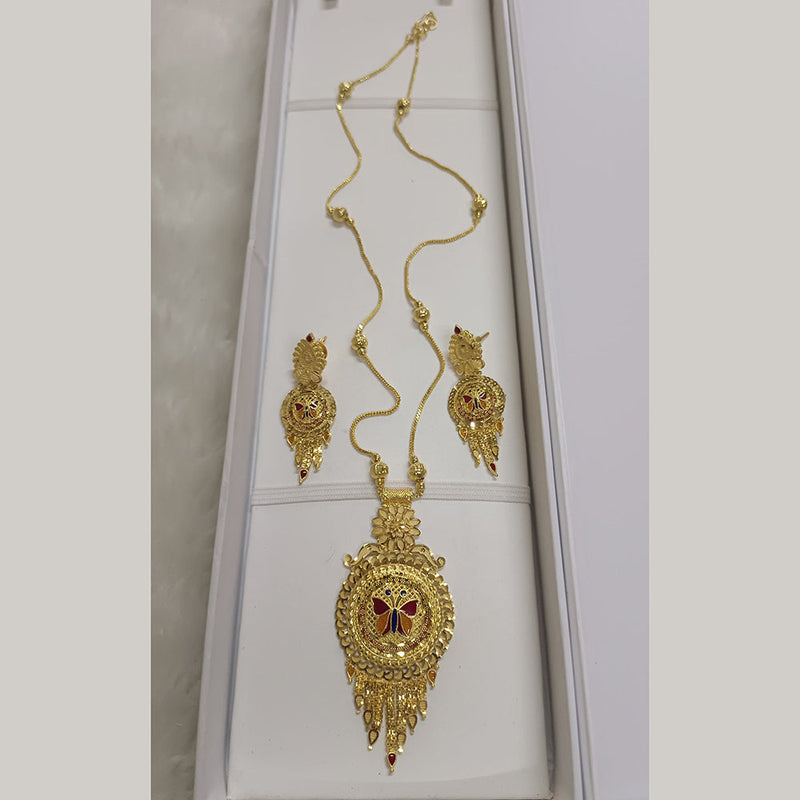 Pari Art Jewellery Forming Gold Plated Long Necklace Set