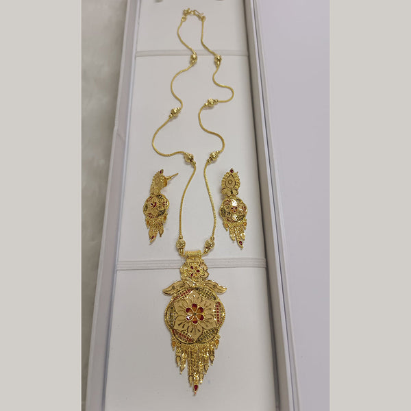 Pari Art Jewellery Forming Gold Plated Long Necklace Set