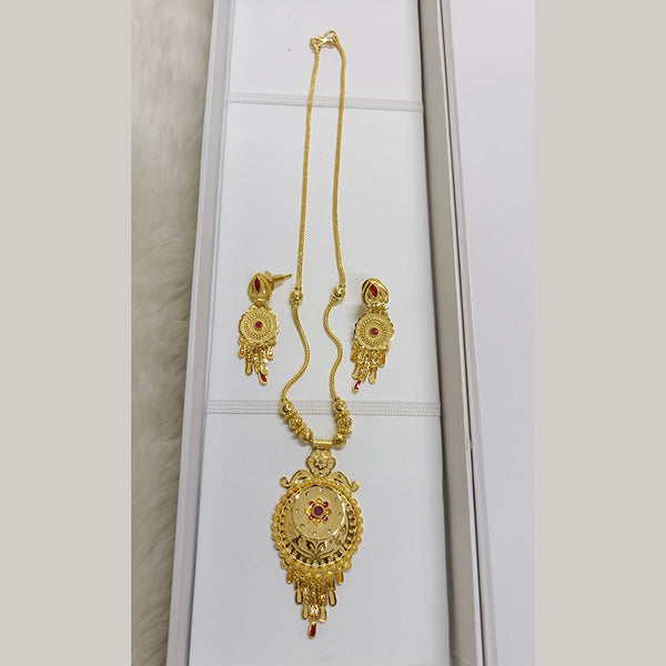 Pari Art Jewellery Forming Gold Plated Long Necklace Set