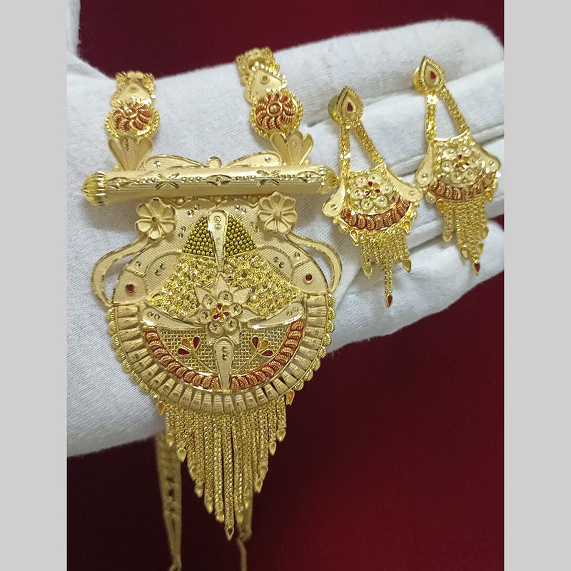 Pari Art Jewellery Forming Gold Plated Long Necklace Set