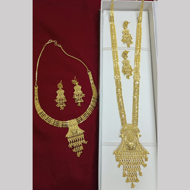 Pari Art Jewellery Forming Gold Plated Double Necklace Set