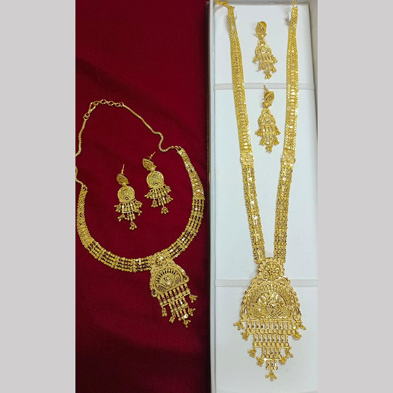 Pari Art Jewellery Forming Gold Plated Double Necklace Set