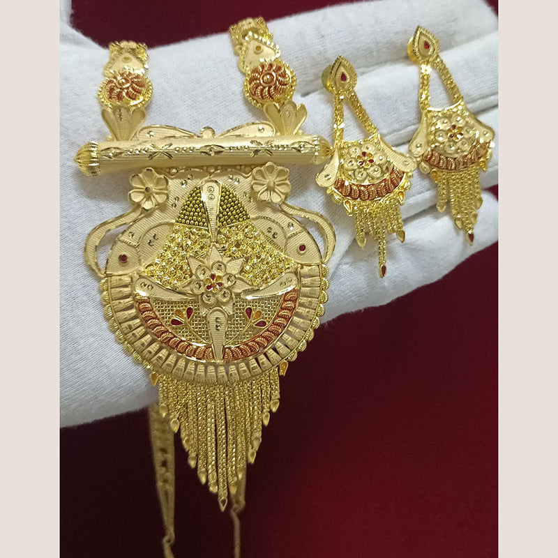 Pari Art Jewellery Forming Gold Plated Long Necklace Set