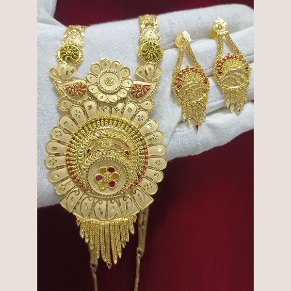 Pari Art Jewellery Forming Gold Plated Long Necklace Set