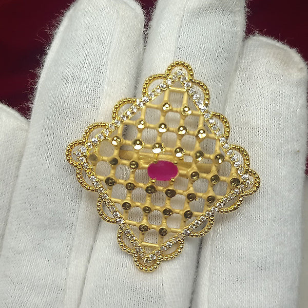 Pari Art Jewellery Forming Gold Plated Adjustable Ring