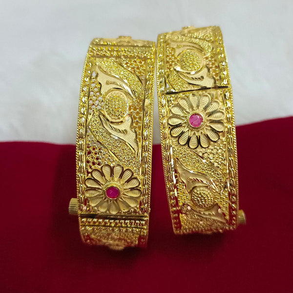 Pari Art Jewellery Forming Gold Plated Openable Bangles Set