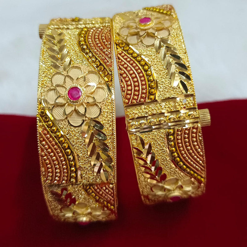 Pari Art Jewellery Forming Gold Plated Openable Bangles Set