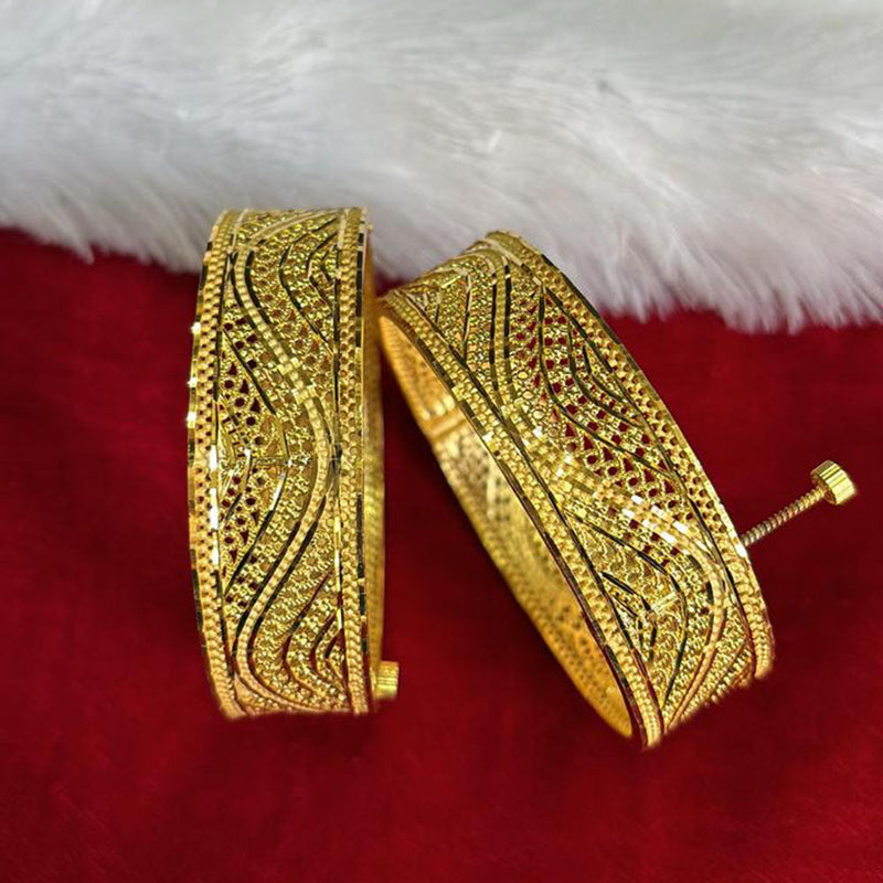 Pari Art Jewellery Forming Gold Plated Openable Bangles Set