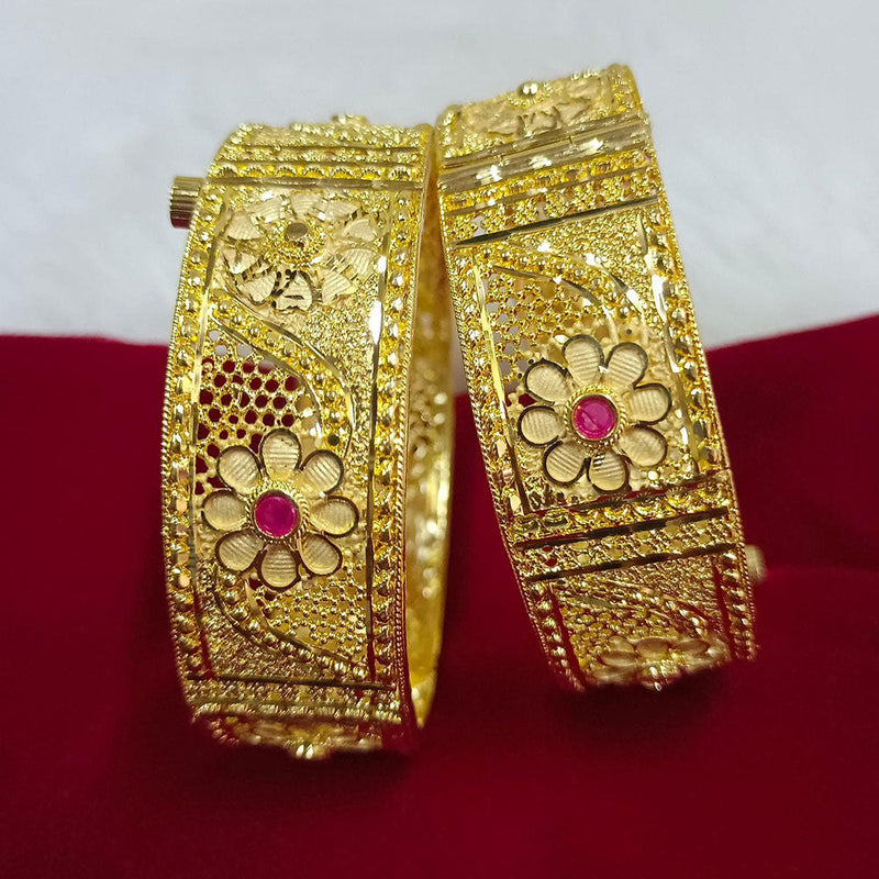 Pari Art Jewellery Forming Gold Plated Openable Bangles Set