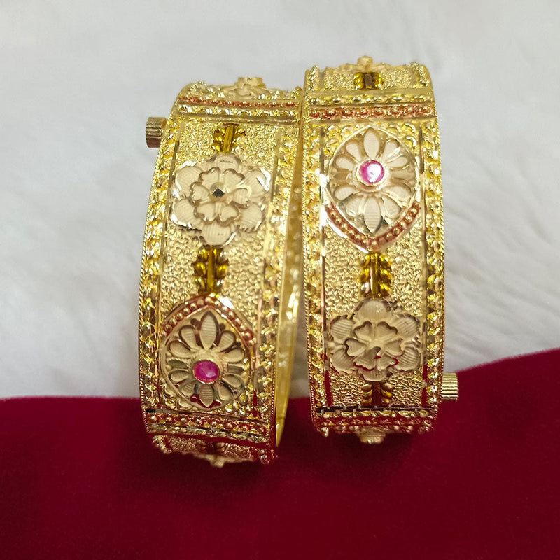 Pari Art Jewellery Forming Gold Plated Openable Bangles Set