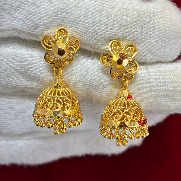 Pari Art Jewellery Forming Gold Jhumki Earrings