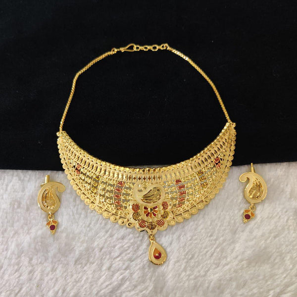 Pari Art Jewellery Forming Gold Plated Choker Necklace Set