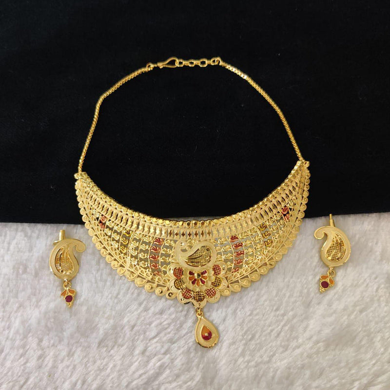 Pari Art Jewellery Forming Gold Plated Choker Necklace Set