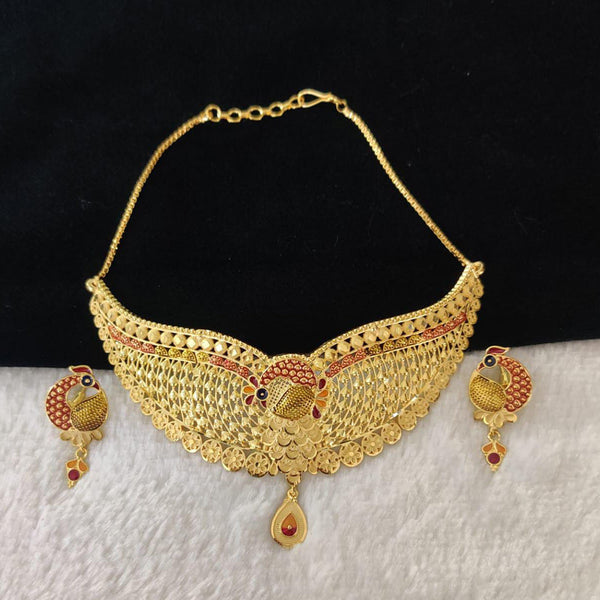 Pari Art Jewellery Forming Gold Plated Choker Necklace Set