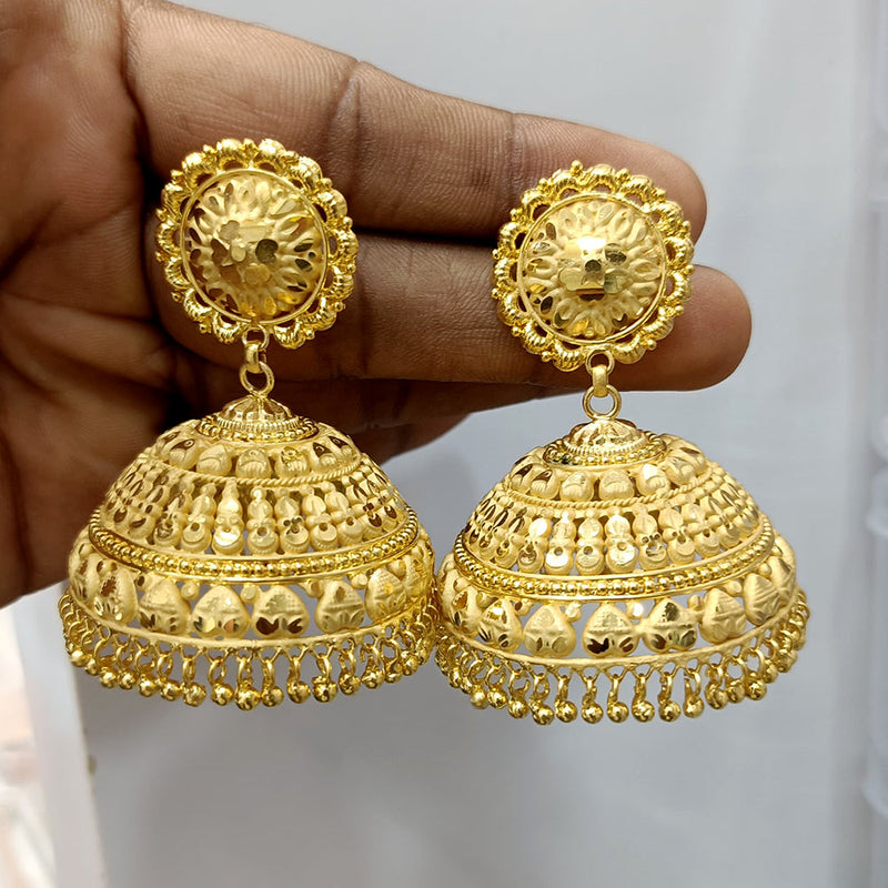 Pari Art Jewellery Gold Forming Gold Plated Jhumki Earrings