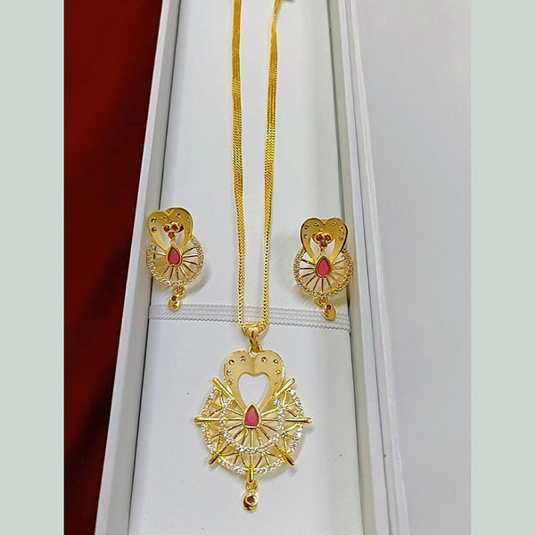 Pari Art Jewellery Forming Gold Plated Chain Pendant Set