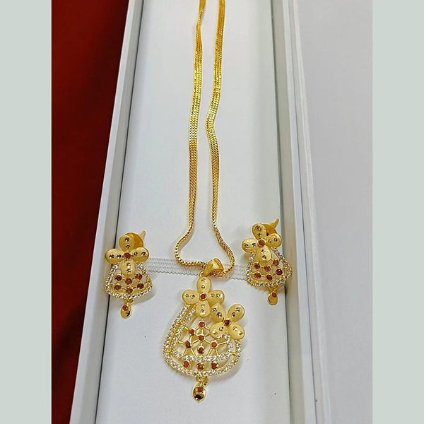 Pari Art Jewellery Forming Gold Plated Chain Pendant Set