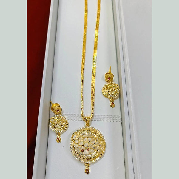 Pari Art Jewellery Forming Gold Plated Chain Pendant Set