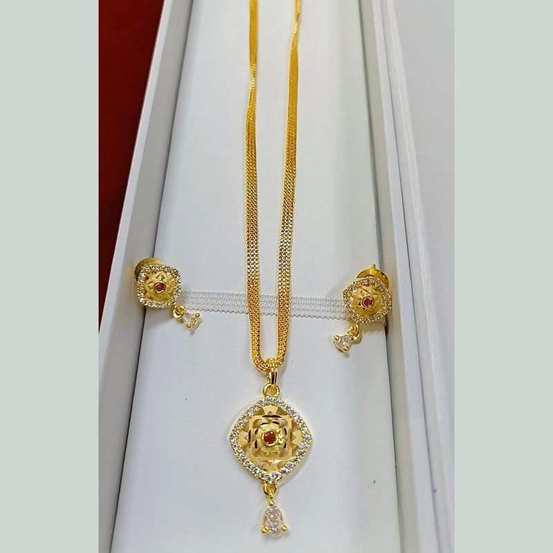 Pari Art Jewellery Forming Gold Plated Chain Pendant Set