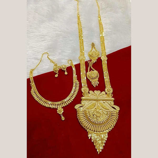 Pari Art Jewellery Forming Gold Plated Double Necklace Set