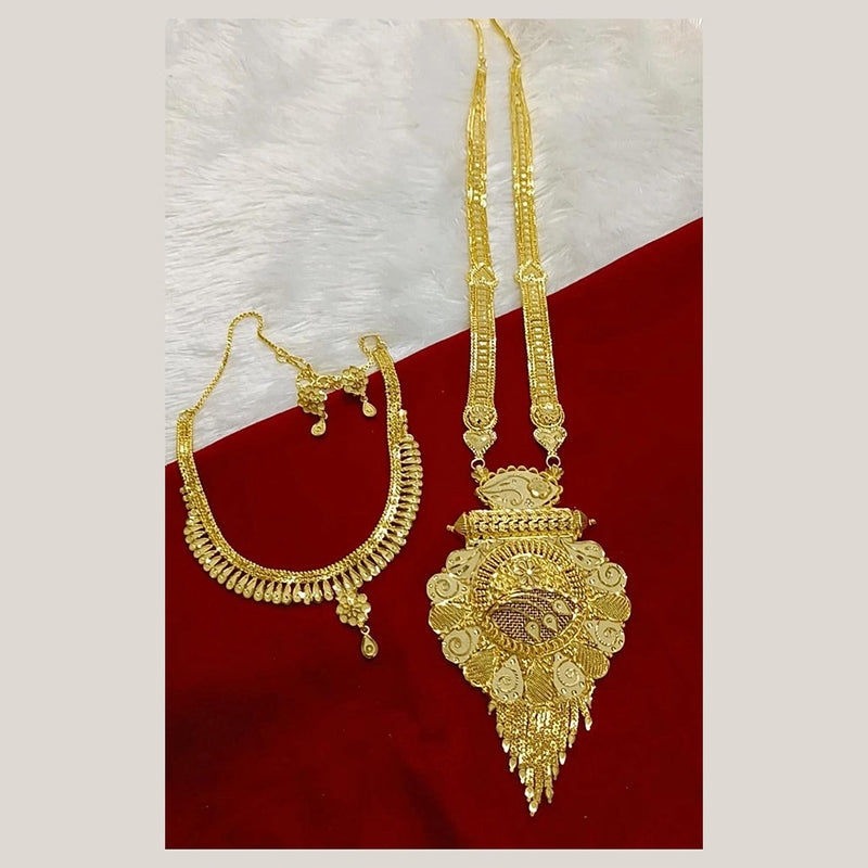 Pari Art Jewellery Forming Gold Plated Double Necklace Set