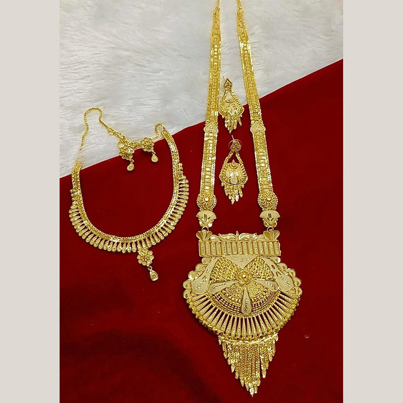 Pari Art Jewellery Forming Gold Plated Double Necklace Set