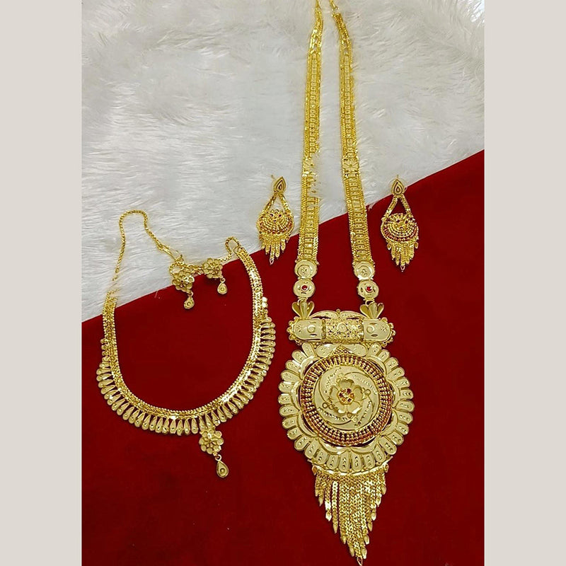 Pari Art Jewellery Forming Gold Plated Double Necklace Set