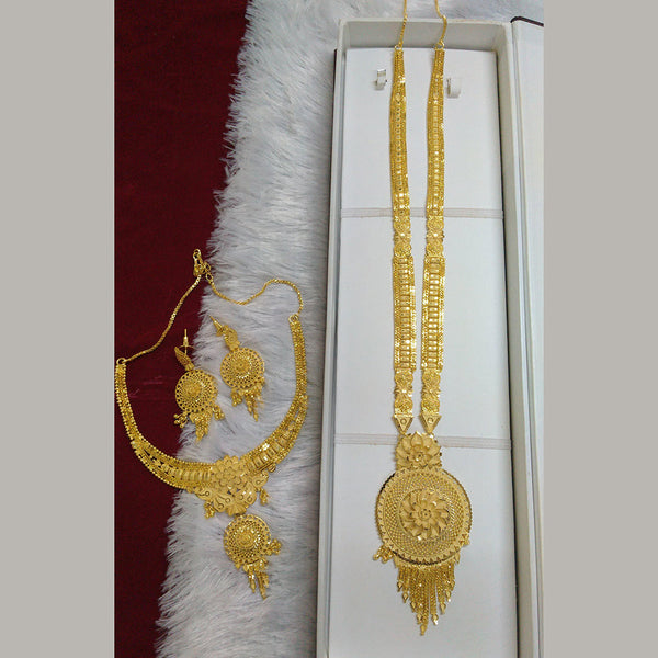 Pari Art Jewellery Forming Gold Plated Double Necklace Set