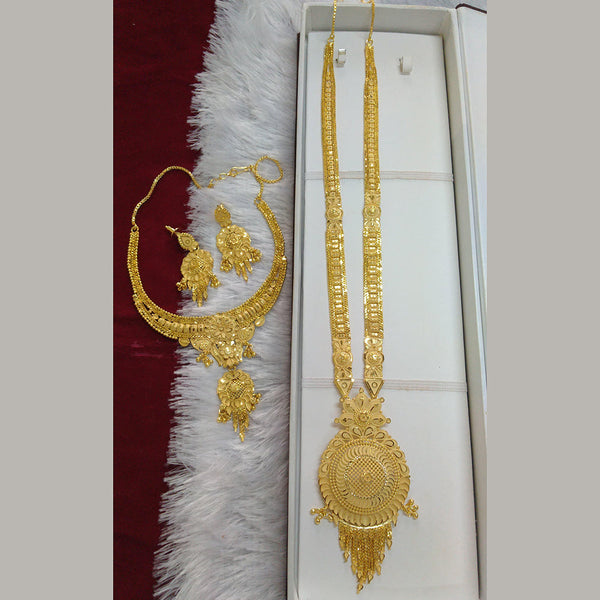 Pari Art Jewellery Forming Gold Plated Double Necklace Set