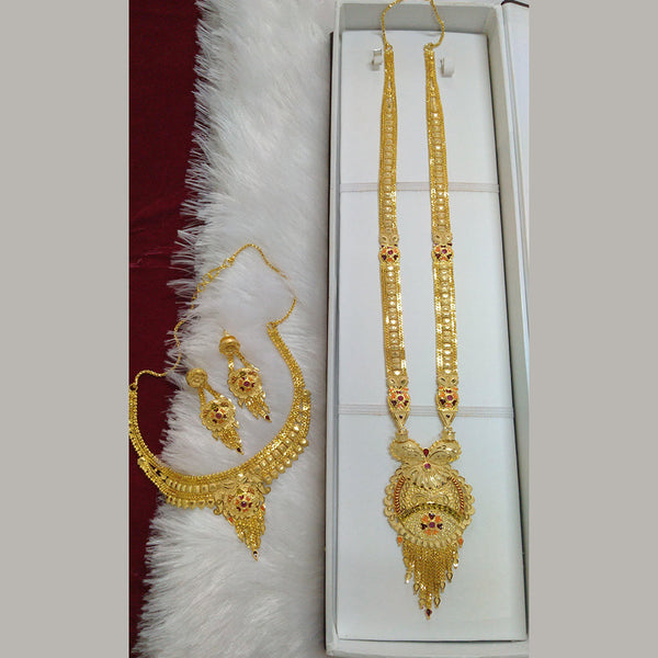 Pari Art Jewellery Forming Gold Plated Double Necklace Set