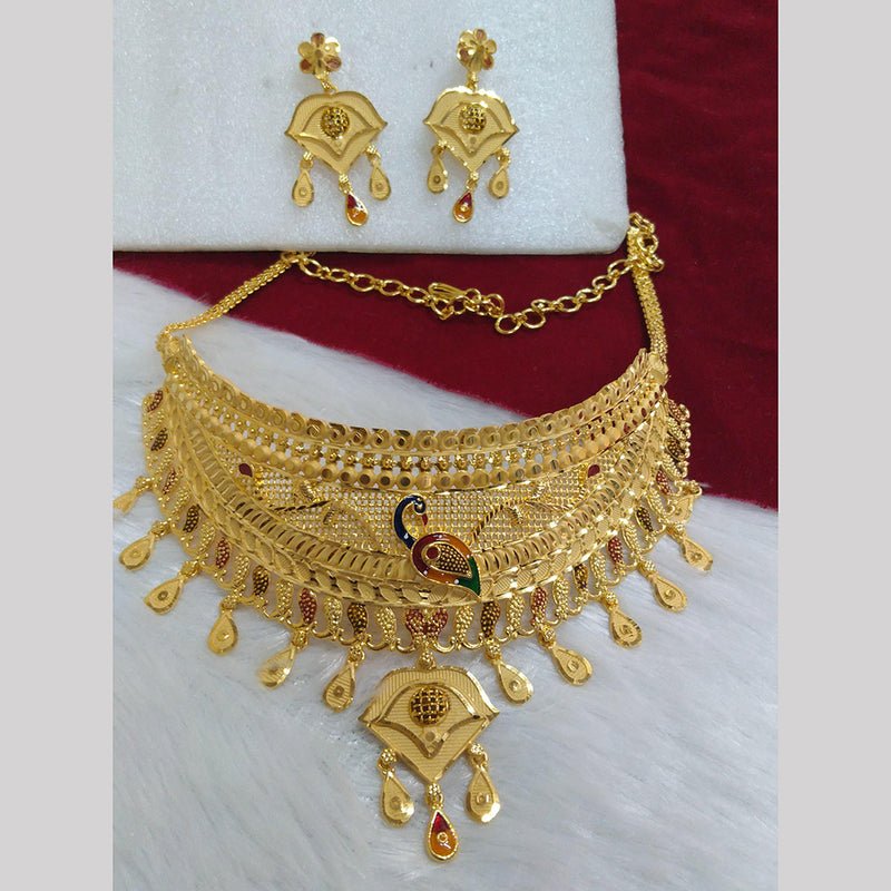 Pari Art Jewellery Forming Gold Plated Choker Necklace Set