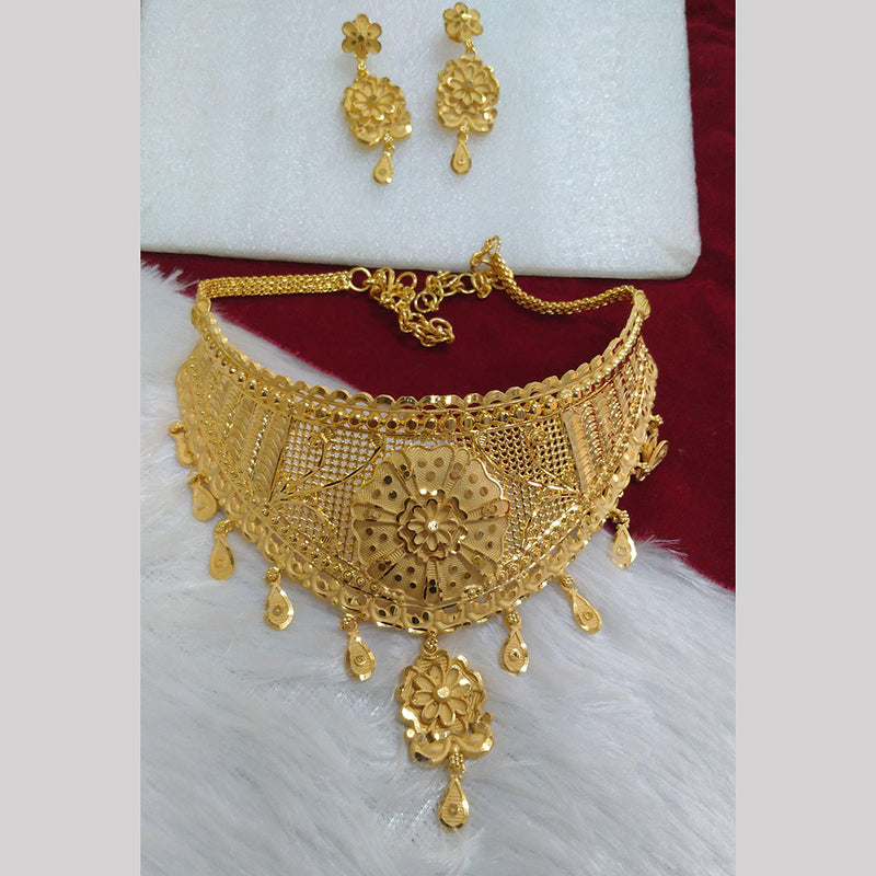 Pari Art Jewellery Forming Gold Plated Choker Necklace Set