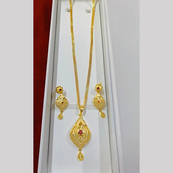 Pari Art Jewellery Forming Gold Plated Chain Pendant Set