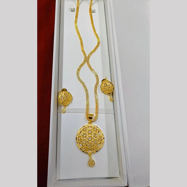 Pari Art Jewellery Forming Gold Plated Chain Pendant Set