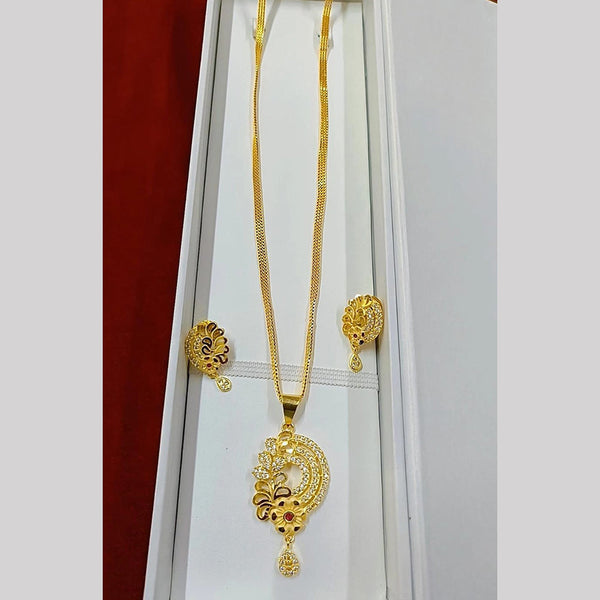 Pari Art Jewellery Forming Gold Plated Chain Pendant Set