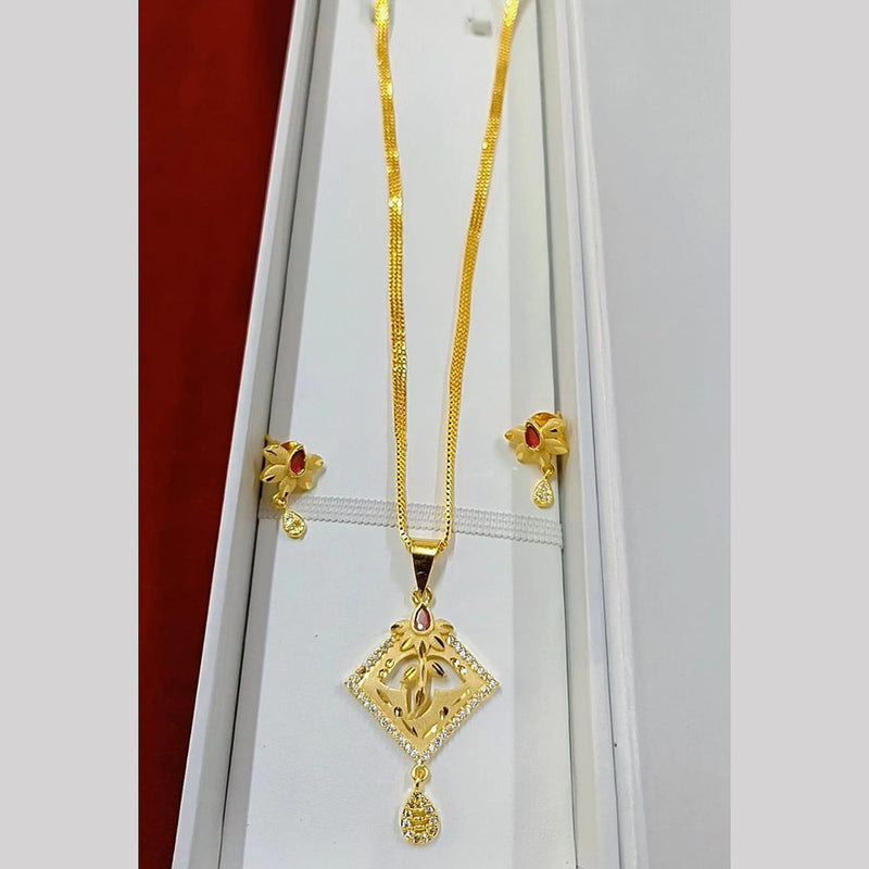 Pari Art Jewellery Forming Gold Plated Chain Pendant Set